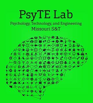 PsyTE Lab - This image shows many very small icons representing different technologies. They connected by lines and arranged to form the shape of a brain.